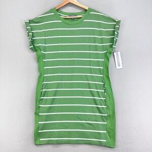 Peace‎ & Pearls T-Shirt Dress Womens S Green Short Sleeve NWT Striped Stretch